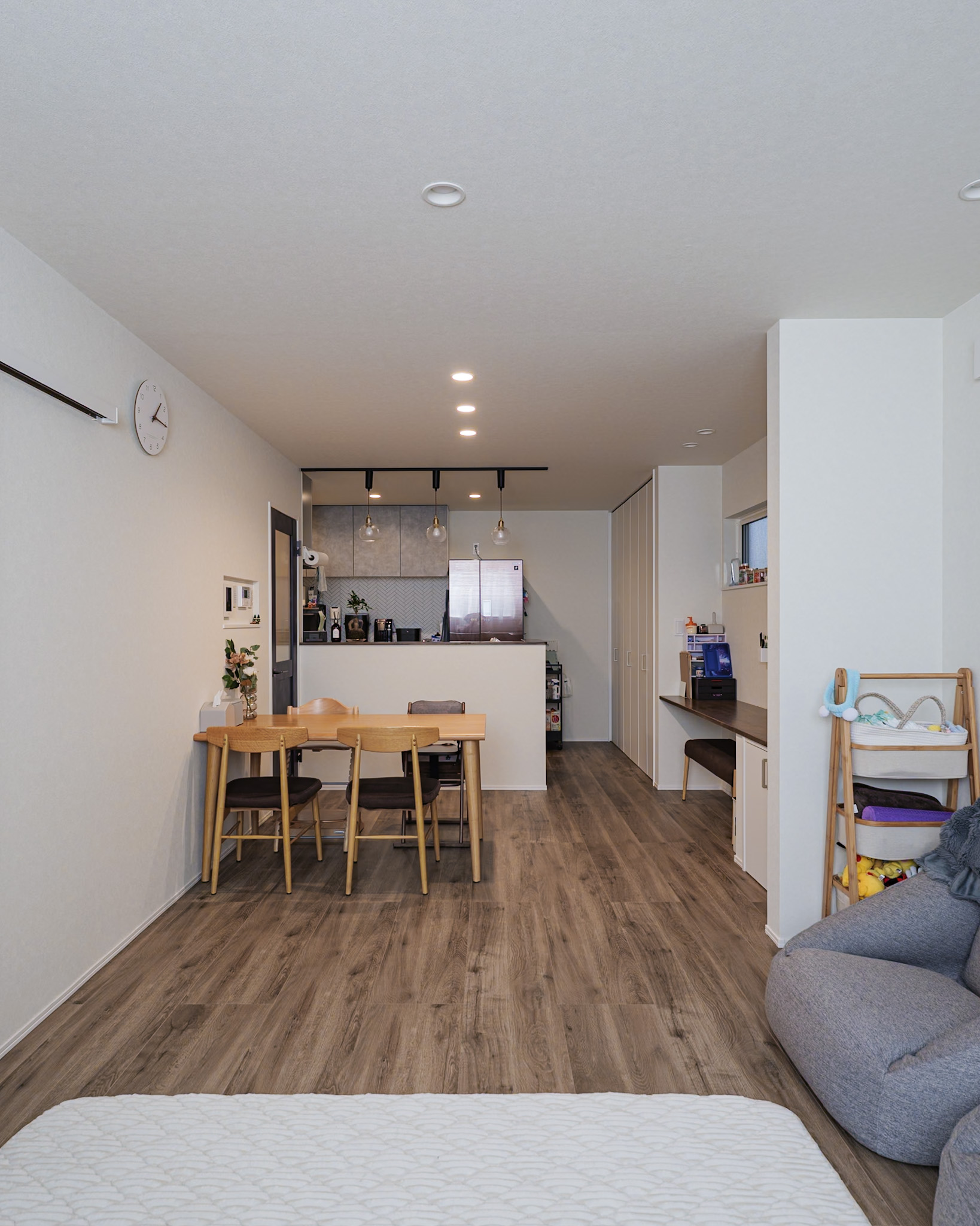 LDKをまとめることで、複数の家事を同時進行しやすい空間に。